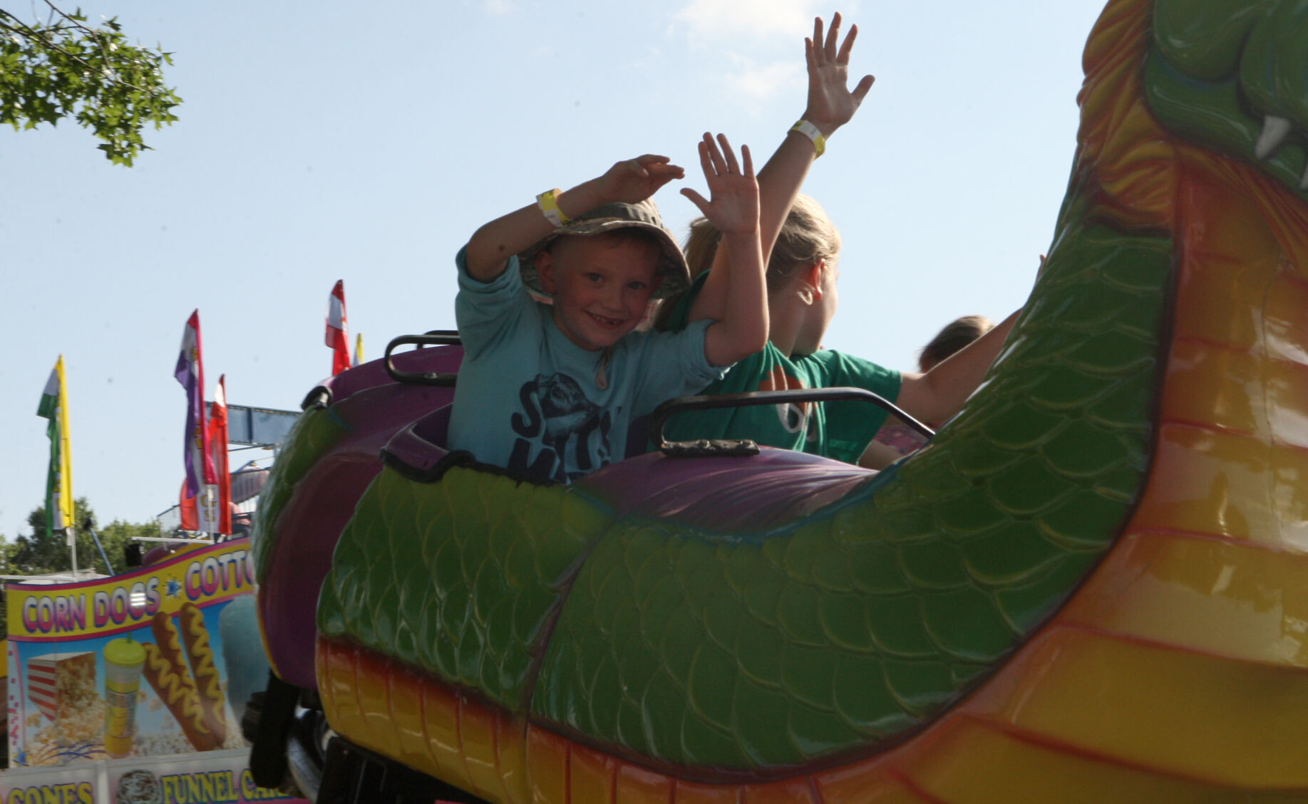 Max Zender and Andrew Wildes ride the Dragon Wagon